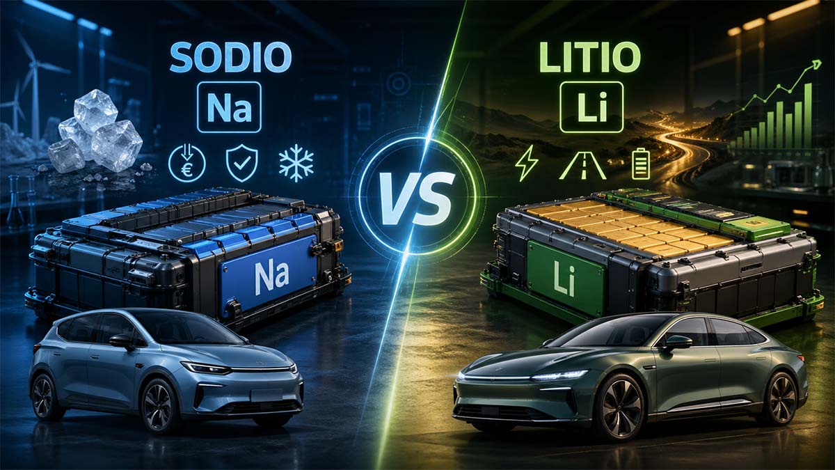 Baterías de sodio vs litio en coches eléctricos: precio, autonomía y seguridad