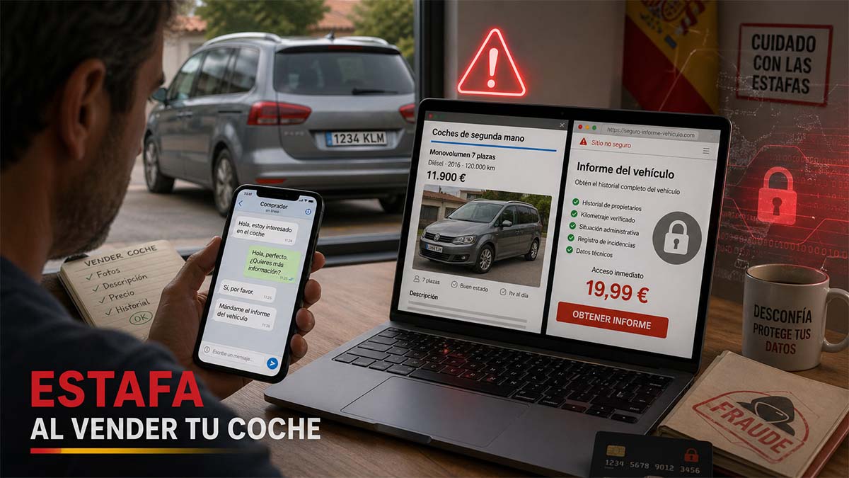 La nueva estafa al vender un coche usado: cuidado con el falso informe de matrícula