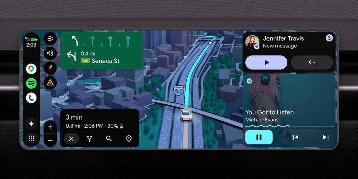 Android Auto se reinventa con Maps en 3D, vídeos en YouTube y Gemini como copiloto
